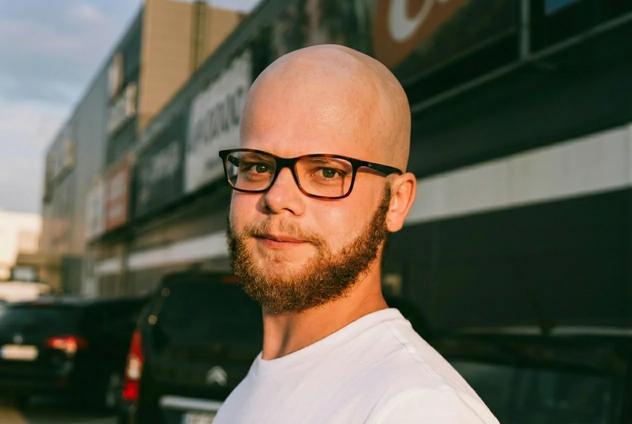 AI Bald Filter Example Result - Photorealistic Bald Head Transformation